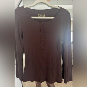 Ruff Hewn Dark Brown Long Sleeve Top